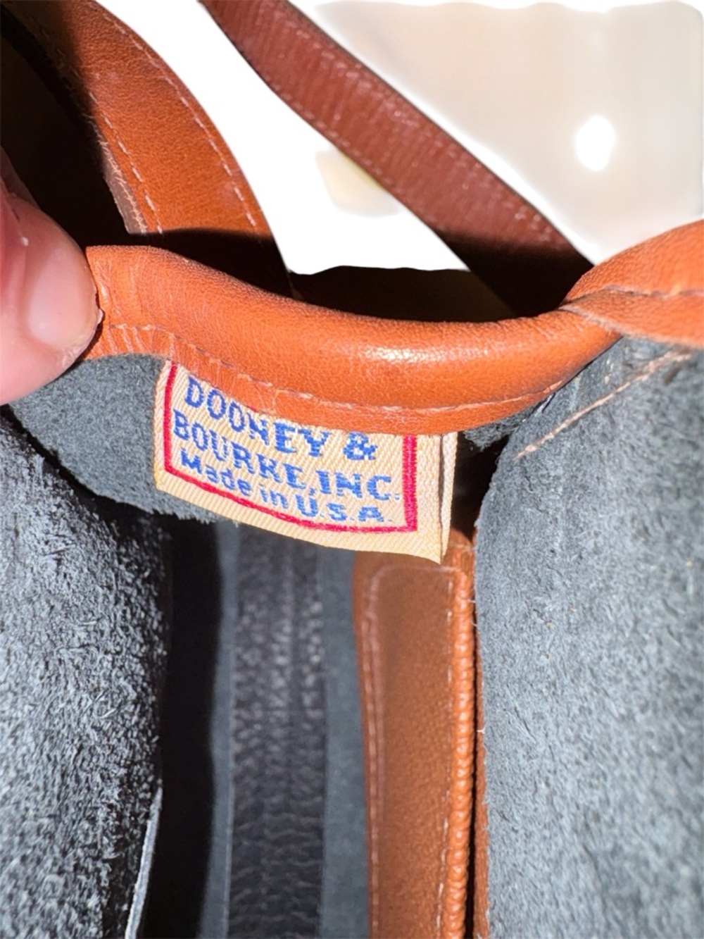 Authentic  Dooney and Bourke Crossbody Bag with Brown Trim and Adjustable Strap - Picture 4 of 12